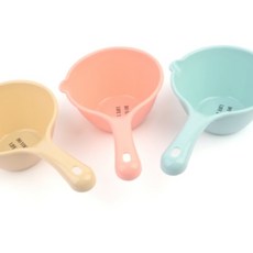 플라스틱 손잡이 욕실 목욕 물바가지 원형, 소, 소, 1개