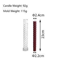 기둥 양초 아크릴 금형 쉬운 릴리스 긴 스트립 왁스 Pc 플라스틱 아트 감각 홈 테이블 장식, 08 U