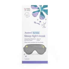 ASUTRA 수면을 위한 아동용 눈 베개 그레이 면 저지 | 라벤더 꽃봉오리 및 아마 씨앗으로 채워져 있음 무게감 있는 아이 마스크 명상 및 빛 차단 눈가리개, ASUTRA 수면을 위한 아동용 눈 베개, 그레이 면
