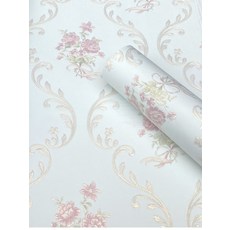 꽃무늬벽지 엔틱 플라워 포인트 벽지 유럽식 부직포 침실 거실, 55134 벽지만