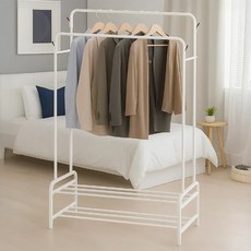 아르디스 튼튼한 철제 대용량 스텐드 행거, 화이트