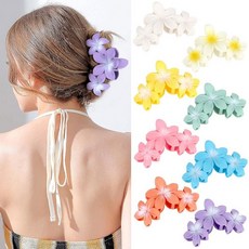 [ 714264 ] 안발라 8피스 플라워 헤어 클립 매트 미끄럼 방지 여성용 두꺼운 머리용 대형 하와이 플루메리아 액세서리