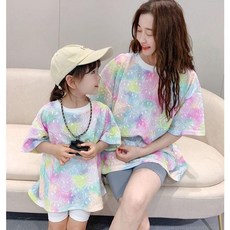 女寶寶女童圓領套頭笑臉短袖T恤親子裝母女裝 韓版 休閒 時尚潮