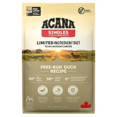 ACANA 愛肯拿 犬用 單一蛋白 低敏無穀乾飼料, 美膚鴨肉 + 梨子, 6kg, 1袋