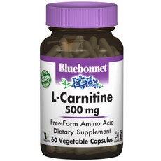 Bluebonnet 左旋肉鹼 500mg植物膠囊 無麩質, 60顆, 1罐