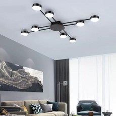 簡約現代多頭LED吸頂燈 客廳臥室燈具, 黑色