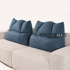 대형 침대 등받이 쿠션 부드러운 허리 보호, 광물 블루