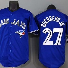 블루jay즈 구제르 제스키 자수 블루 야구 셔츠