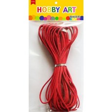 롤 스웨이드 인조가죽끈 10줄 빨강, 약 두께 3mm 길이 92cm 1롤