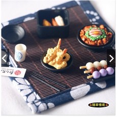 隨草憶境 迷你仿真日式料理模型 天婦羅 魚丸 拉麵 碗筷子 微縮景觀, 1個, 全套22款（詳見說明）
