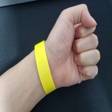 5색 다용도 형광팔찌 손목 티켓 클럽 파티 야외활동, 형광옐로우, 형광옐로우