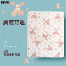 DFMEI 隔尿墊嬰兒棉麻防水可洗隔尿墊全季純棉透氣尿墊新生兒隔尿墊牀單, 1個, 麋鹿奇遇