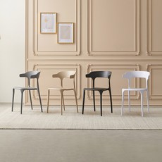 라로퍼니처 예쁜 인테리어 카페 식탁 의자 플라스틱 체어, 베이지, 1개