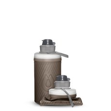 HydraPak Flux - 접이식 배낭여행 물병 (750ml) BPA 프리 초경량 흘림 방지 트위스트 캡 맘모스 그레이, 750ml/25oz, Mammoth Grey