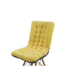 加厚坐墊 舒適靠背墊 辦公室椅墊 電腦椅座墊 防滑椅墊, 水晶絨黃色,35*70cm兒童坐靠一體