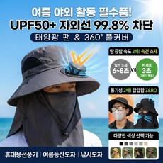 자외선차단 넥가드 선풍기모자 태양광 팬햇 모자햇빛가리개 태양열 충전 모자 낚시모자