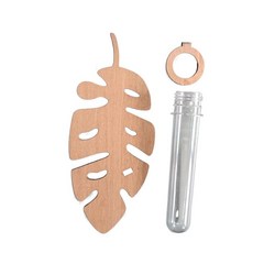 壁掛花瓶 木製葉子形狀水耕花瓶 試管懸掛式花盆 居家辦公室裝飾, 風格 B