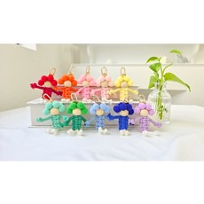 무드스튜디오 걱정인형 만들기 마크라메 DIY 폼폼 걱정인형 키링, 퍼플, 1개
