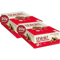 think! 씽크 프로틴바 고단백 청키 땅콩버터 뉴트리션 바 10p 600g, 2개