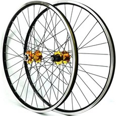 26 27.5 29인치 MTB 산악 자전거 휠셋 퀵 릴리스 알루미늄 합금 림 디스크 브레이크 32홀 7-12단 속도, Gold_29INCH