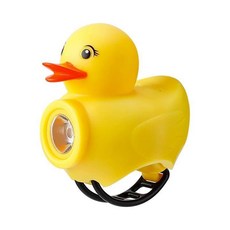黃鴨喇叭車燈，適用兒童夜騎自行車，可替換頭盔造型, 1個, 黃色, 單個破風鴨