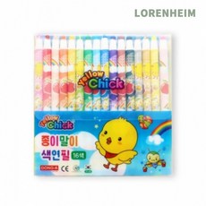 로렌하임 동아 종이말이색연필 16색 노랑병아리 아동미술 색칠놀이 1개입 기초미술