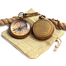 온 마음을 다해 주님을 믿으세요 - 속담 3 5-6 나무 상자가 새겨진 나침반 인사말 카드 선물 2024년 졸업식 여성 남성 남학생을 위한, 7 #6 Trust in The Lord Compass