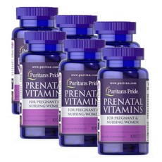 Puritans Pride 퓨리탄 프라이드 프레나탈 임산부 멀티 비타민 포타슘 Prenatal 100정 6개