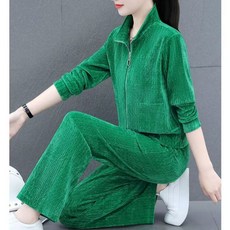 AREVI 추동 여성 트레이닝복세트 루즈핏 레저 유행 날씬해 보이는 트레이닝 바지 투피스