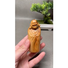 天然太行崖柏 彌勒佛小手撚, 如圖所示, 1個