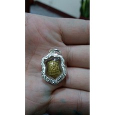 2519小模盾形四面神佛牌-龍普史 防水銀殼, 1個