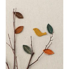 퀼트스타 리프 핸드메이드 빈티지 워싱 가죽라벨, 1개, 6 세이지그린