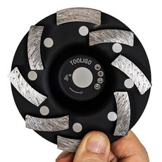 툴리고 다이아몬드 평컵 휠 그라인더날 4인치 100mm 바닥 연마, 3개
