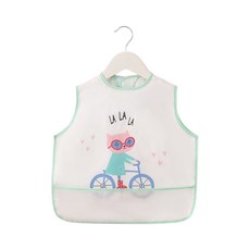 라코 유아용 식사 방수 조끼형 턱받이 36 x 44 cm, 고양이, 1개, 1개입