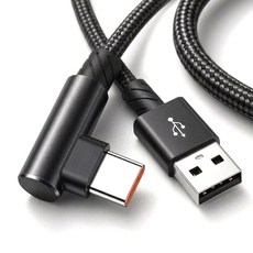 프로젝트 A USB 타입 C L자형 PD 100W 초고속 충전케이블, 1개, 블랙, 1m