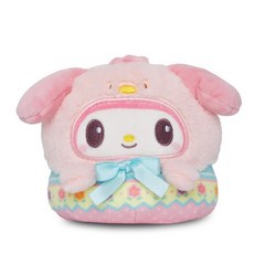 TeeTurtle 양면 Sanrio My Melody and Kuromi 봉제 인형 10.2cm(4인치) 무지개 양면 플립 플러시 장난감 자수 디테일 - 어린이 청소년 및, 부활절 달걀 - 마이 멜로디