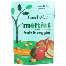 Beech-Nut 멜티티 과일 및 채소 함유 8개월 이상 사과 호박 28g(1oz) Beech-Nut (비치넛), Beech-Nut, 멜티티, 과일 및 채소 함유, 8개