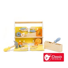 【德國 classic world 客來喜經典木玩】 手提工具箱 20177, 單一規格, 黃色, 1個
