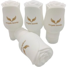 보르가토 럭셔리 - 세면도구용 실리콘 여행용 병 3온스 TSA 승인 리필 가능한 4개흰색, White