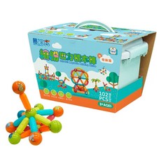 小牛津 Okids 博士積木 繽紛磁力積木棒 102pcs, 1個