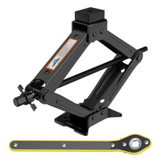 자동차용 가위 잭 2.5톤(5512파운드) 키트 자동차 SUV MPV용 러그 렌치 휴대용 오토 도구 타이어 잭이 포함된 교체 키트, 2T with Rubber Top