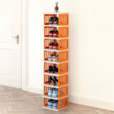 하스몰 튼튼한 차곡차곡 블럭 신발정리대 신발장, 9단, 오렌지, 1개