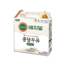 정식품 베지밀 무가당 콩담두유, 190ml, 1개