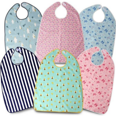 성인용 턱받이 방수 간병용 앞치마형 식사 보조 턱받이 노인 재사용 찍찍이 도우미 요양원 환자용 위생 용품, 성인용 찍찍이 턱받이, 블랙 스트라이프