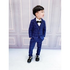 台灣現貨 寶寶週歲抓週西裝男花童禮服套裝 中小童兒童格子西裝 幼兒園畢業禮服 婚禮喜宴花童紳士西裝