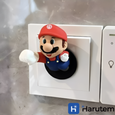 하루템 마리오 캐릭터 스위치 커버 손잡이 귀여운 인테리어 소품, 레드