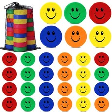 Soulchen 폼 아이스 하키 퍽 지름 7.6cm(3인치) 두께 2.5cm(1인치) 해피 이모션 무릎 실내 퍽 메시 백 포함 연습 및 클래식 훈련용 생일 선물 장식용 30, Soulchen 폼 아이스 하키 퍽 지름 7.6cm(3