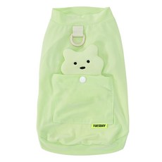 kangdarpet 3D 입체 곰돌이 강아지 쿨나시 여름 냉감 티셔츠 자외선 차단 산책복, 1개, 초록색