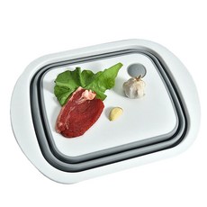 다용도접이식멀티도마/바구니 설거지통 싱크볼 세척, 다용도접이식멀티도마 화이트, 다용도접이식멀티도마 화이트