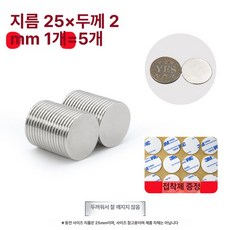 냉장고 자석 화이트보드 마그네틱 시트지 스케줄보드 미니, 원형 25 x 2mm 5개
